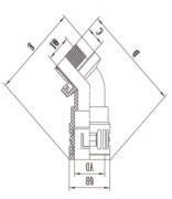 45°快插式尼龍塑料電纜防水接頭結(jié)構(gòu)圖